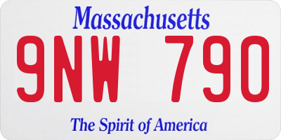 MA license plate 9NW790