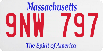 MA license plate 9NW797