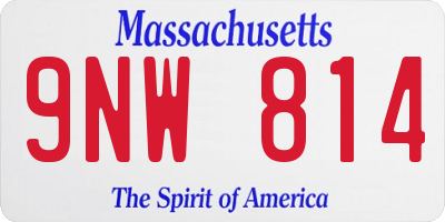 MA license plate 9NW814