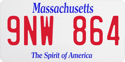 MA license plate 9NW864