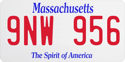 MA license plate 9NW956