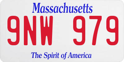 MA license plate 9NW979