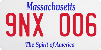 MA license plate 9NX006