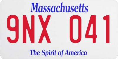 MA license plate 9NX041