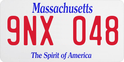 MA license plate 9NX048