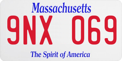 MA license plate 9NX069
