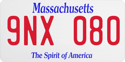 MA license plate 9NX080