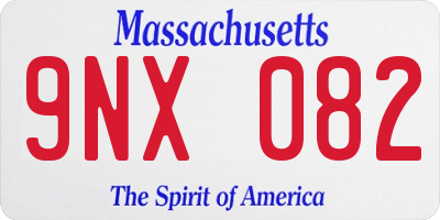 MA license plate 9NX082