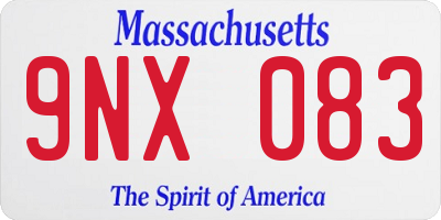 MA license plate 9NX083