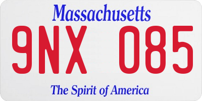 MA license plate 9NX085