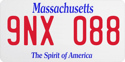 MA license plate 9NX088