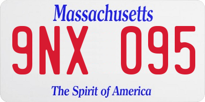 MA license plate 9NX095
