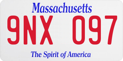 MA license plate 9NX097