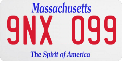 MA license plate 9NX099
