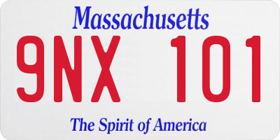 MA license plate 9NX101