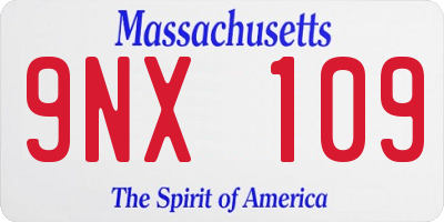 MA license plate 9NX109