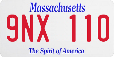 MA license plate 9NX110