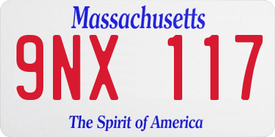 MA license plate 9NX117
