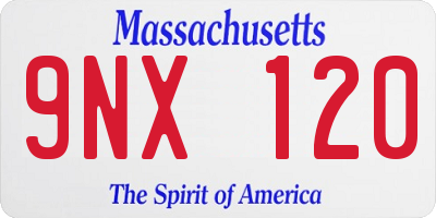 MA license plate 9NX120