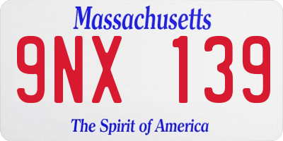 MA license plate 9NX139