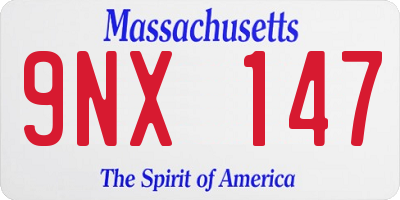 MA license plate 9NX147