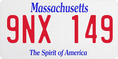 MA license plate 9NX149