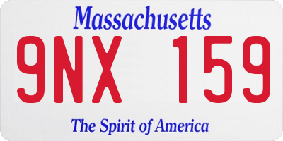 MA license plate 9NX159