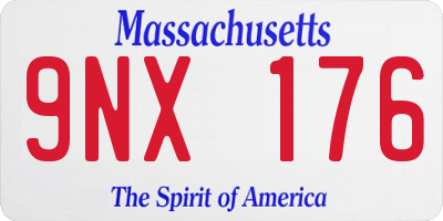 MA license plate 9NX176