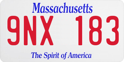MA license plate 9NX183