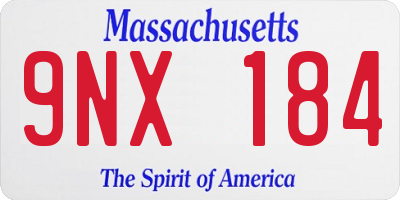 MA license plate 9NX184