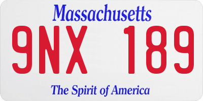 MA license plate 9NX189