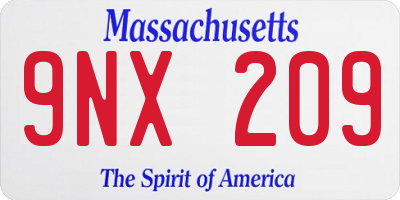 MA license plate 9NX209