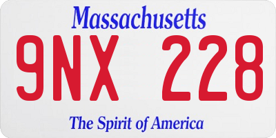 MA license plate 9NX228