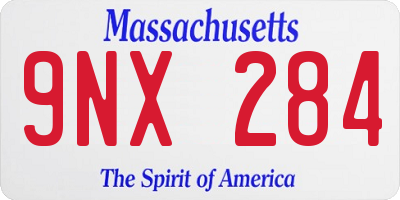 MA license plate 9NX284