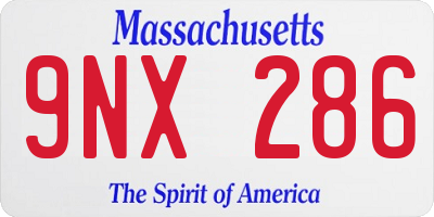 MA license plate 9NX286