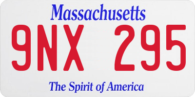 MA license plate 9NX295