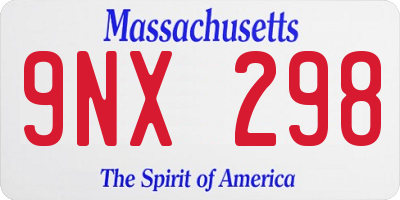 MA license plate 9NX298