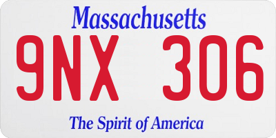 MA license plate 9NX306