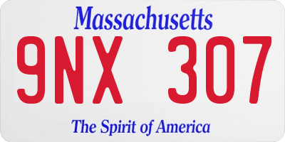 MA license plate 9NX307