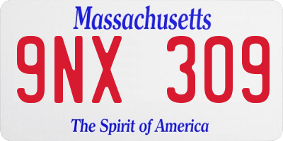 MA license plate 9NX309