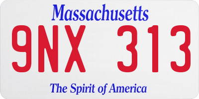 MA license plate 9NX313