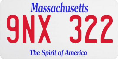 MA license plate 9NX322