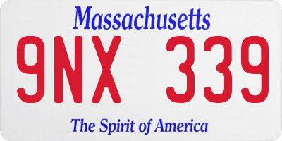 MA license plate 9NX339