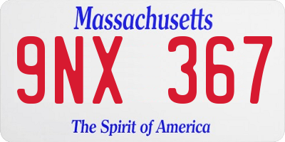 MA license plate 9NX367