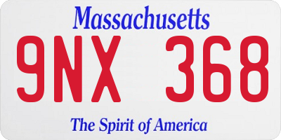 MA license plate 9NX368