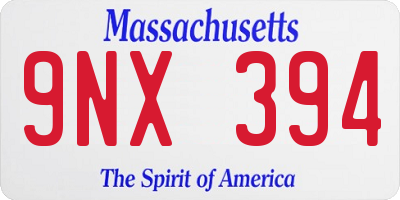 MA license plate 9NX394