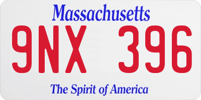 MA license plate 9NX396