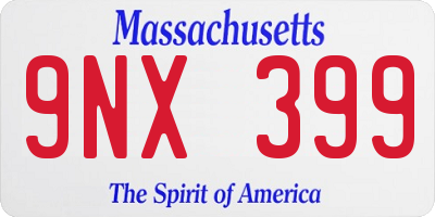 MA license plate 9NX399