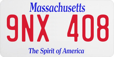 MA license plate 9NX408