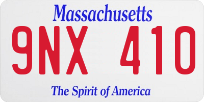 MA license plate 9NX410